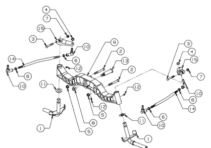 Front Axle And Connections Diagram and Parts List for GT2544 K015-Before-13A2D7L710 Cub Cadet Lawn Tractor